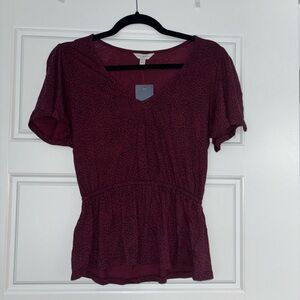 Red short sleeve cheetah top